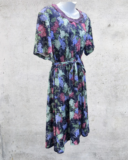 Vintage Anthony Richard’s Floral Belted Midi Dress - Large