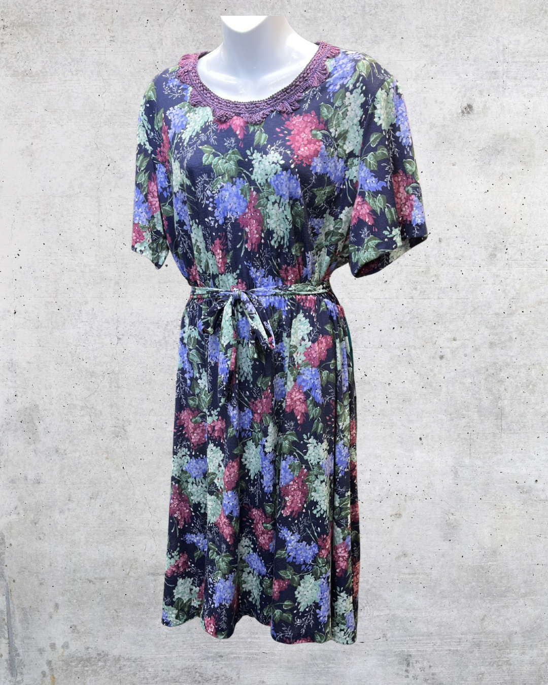 Vintage Anthony Richard’s Floral Belted Midi Dress - Large