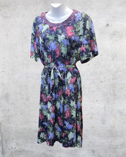 Vintage Anthony Richard’s Floral Belted Midi Dress - Large