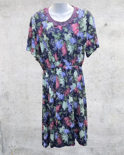 Vintage Anthony Richard’s Floral Belted Midi Dress - Large