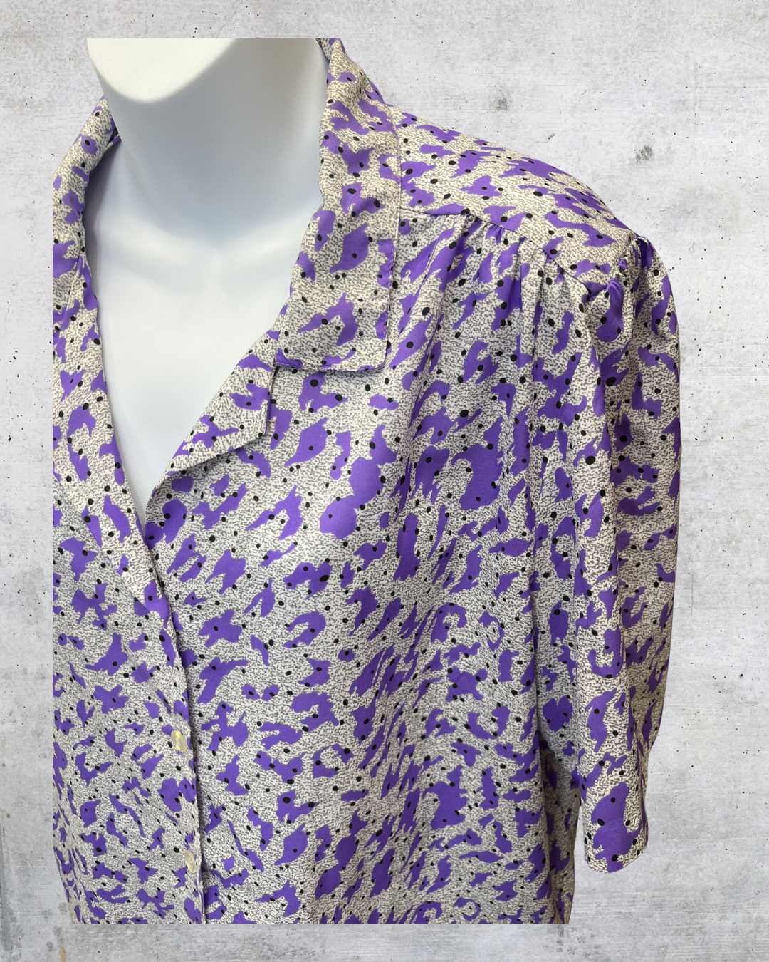 Purple Abstract Button-Up Blouse - XL