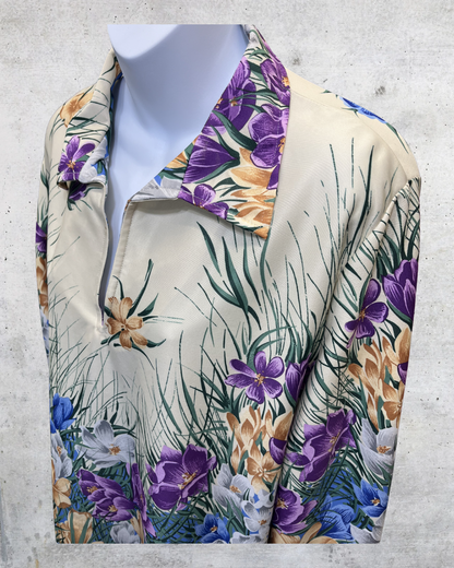 Vintage Funny Bones Floral Garden Border Blouse - Large