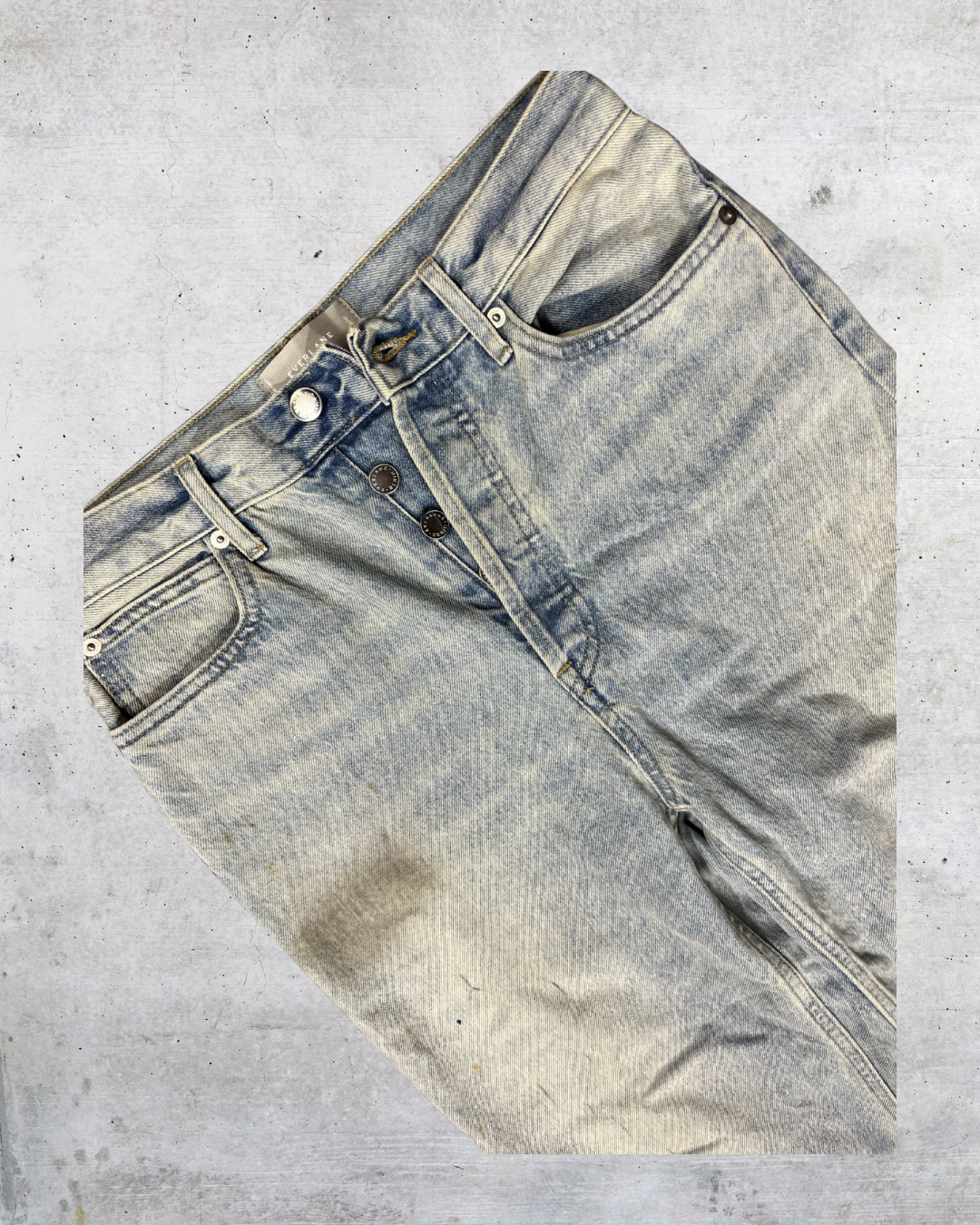 Everlane The 90s Way High Jean Light Wash Distressed Denim - Size 27