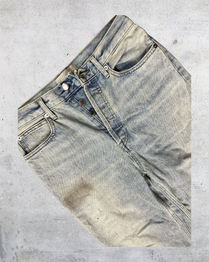 Everlane The 90s Way High Jean Light Wash Distressed Denim - Size 27