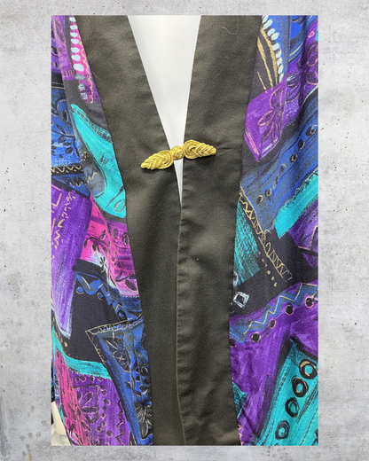 Vintage 90s Maggie Sweet Abstract Open Front Jacket - Large