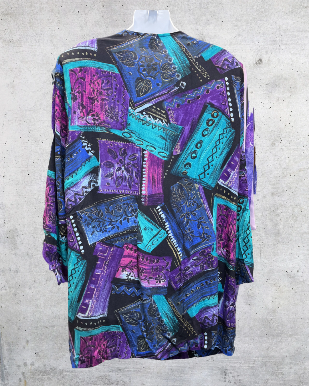 Vintage 90s Maggie Sweet Abstract Open Front Jacket - Large