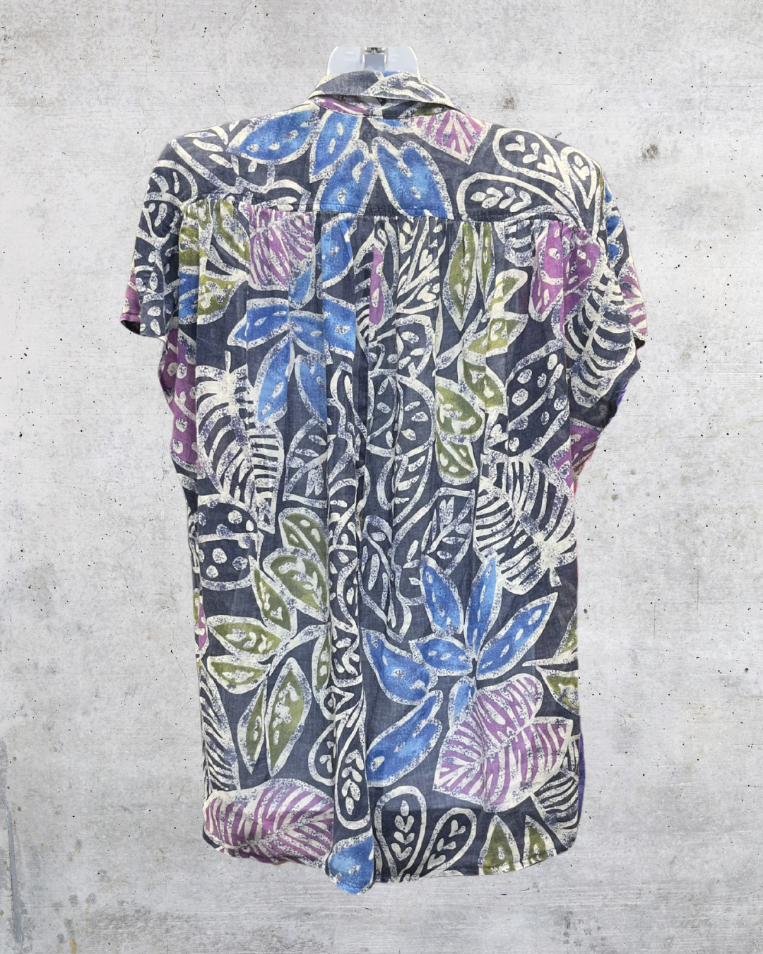 Vintage 90s Abstract Leaf Print Blouse -