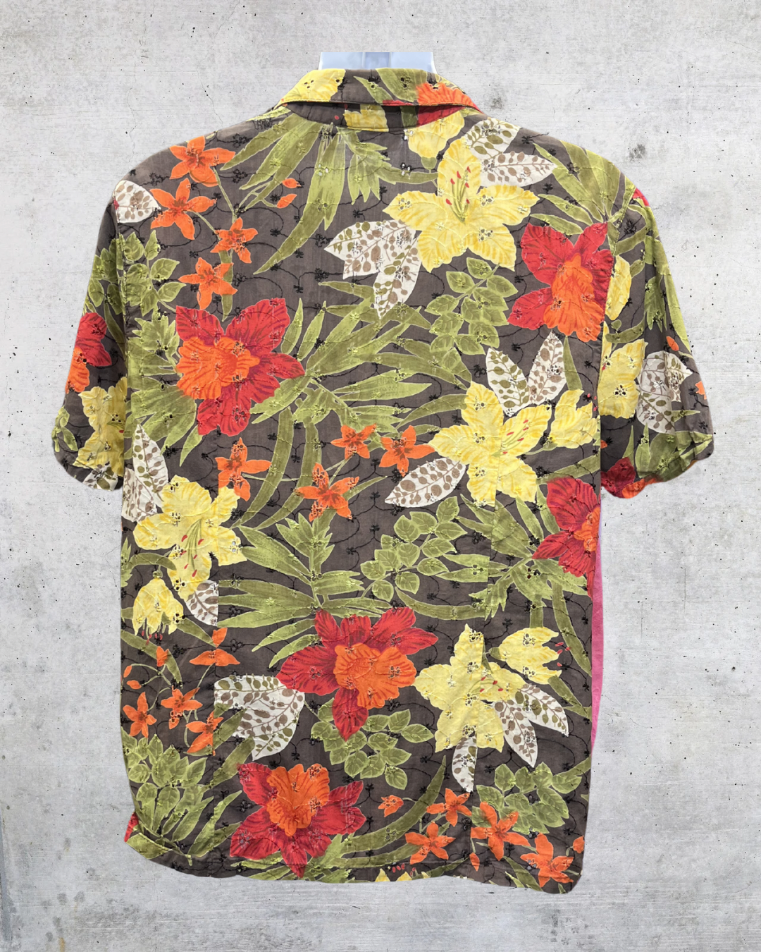 Erika Tropical Floral Cotton Button Up Blouse - Small