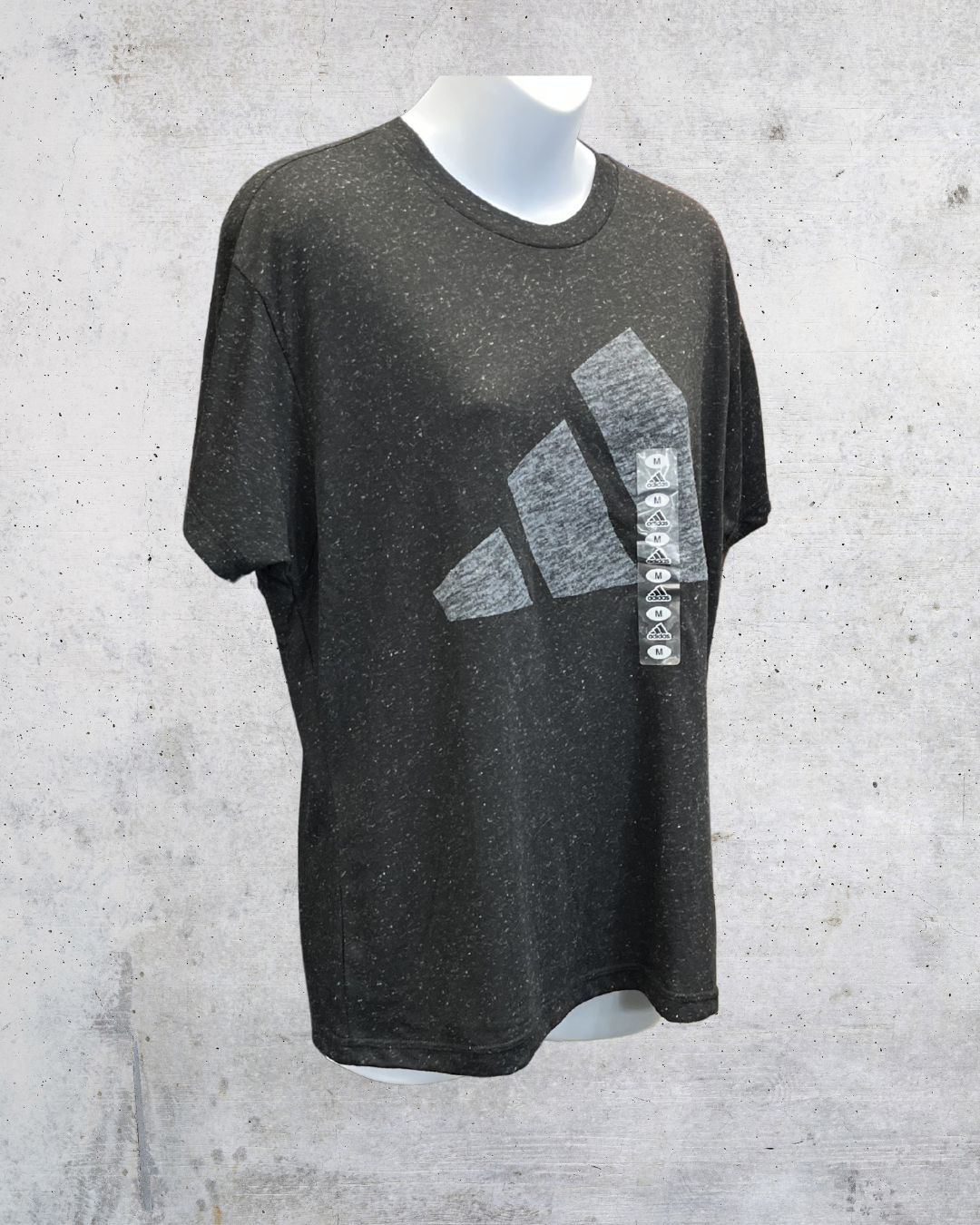 Adidas Black Speckled Oversized Logo Tee NWT - Medium