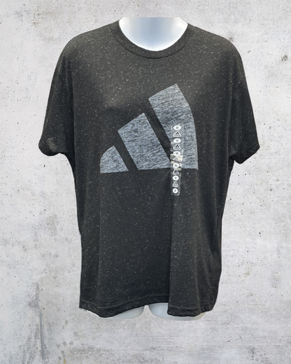 Adidas Black Speckled Oversized Logo Tee NWT - Medium