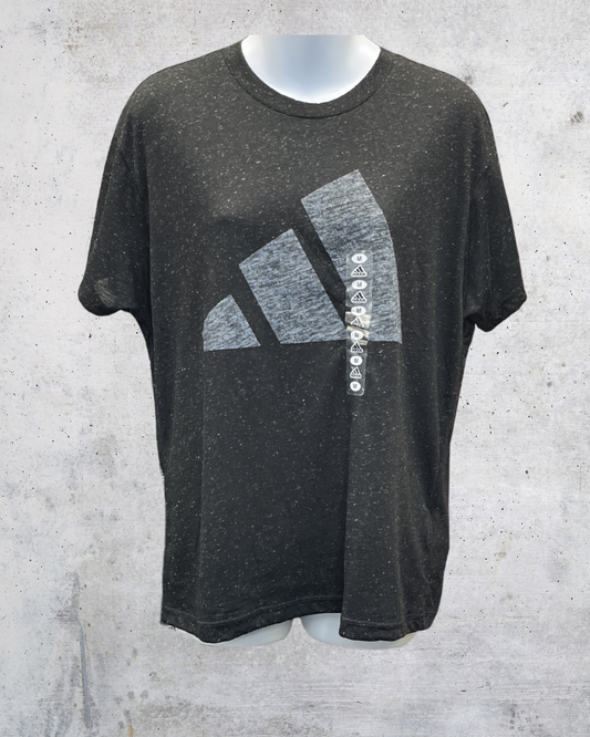 Adidas Black Speckled Oversized Logo Tee NWT - Medium