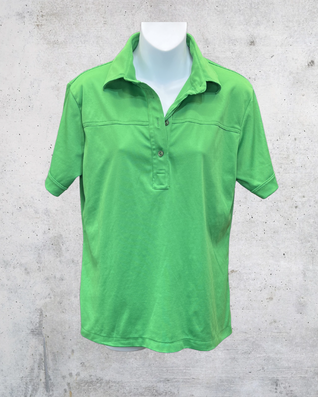 Vintage Lime Green Collared Polo Top - XL