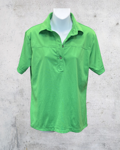 Vintage Lime Green Collared Polo Top - XL