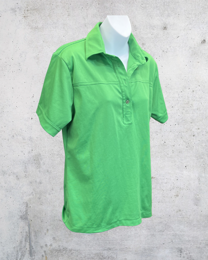Vintage Lime Green Collared Polo Top - XL