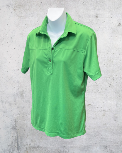 Vintage Lime Green Collared Polo Top - XL