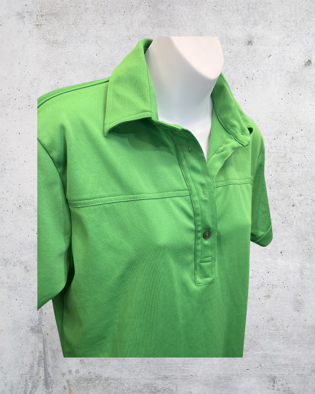 Vintage Lime Green Collared Polo Top - XL