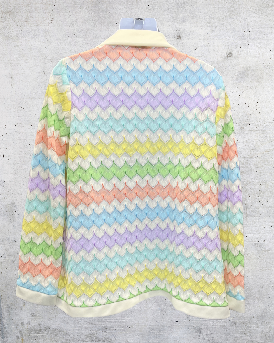 Vintage Montgomery Ward Pastel Open Knit Cardigan Jacket - Medium