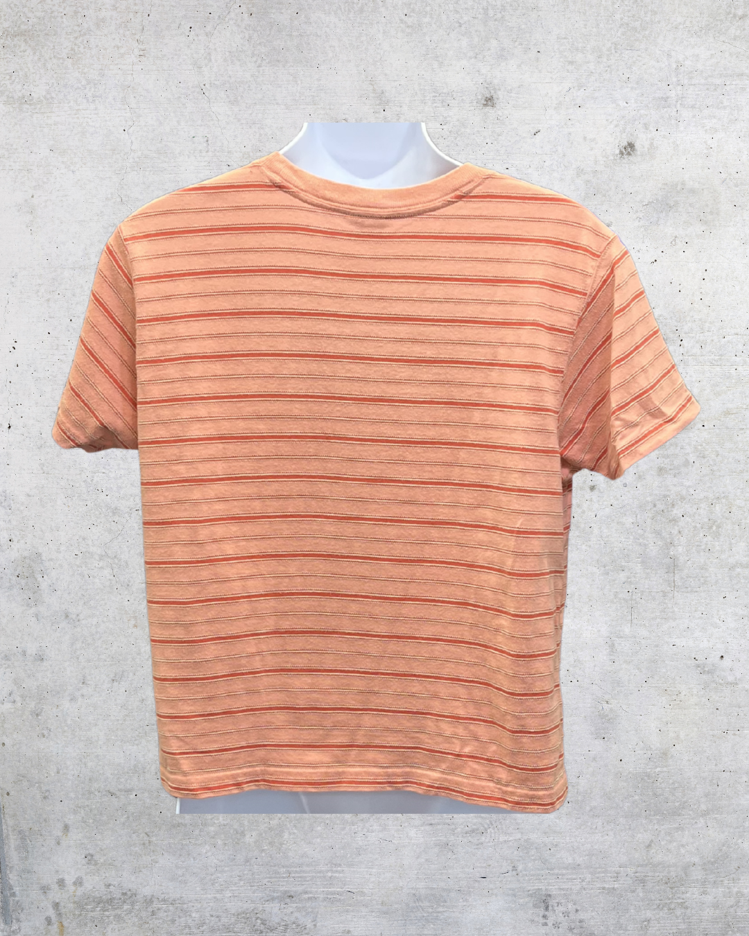 L.L. Bean Peach Striped Crop Tee - XS