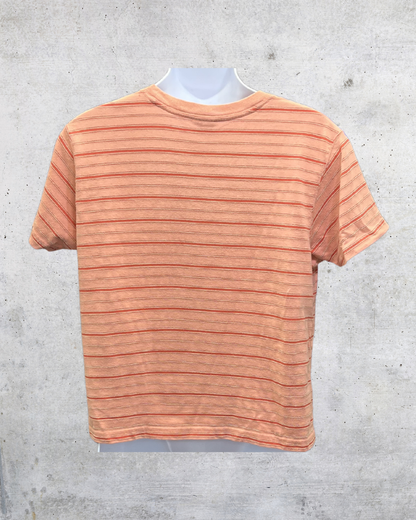 L.L. Bean Peach Striped Crop Tee - XS
