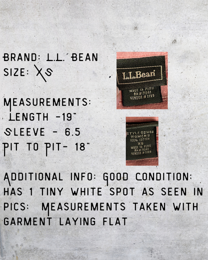 L.L. Bean Peach Striped Crop Tee - XS