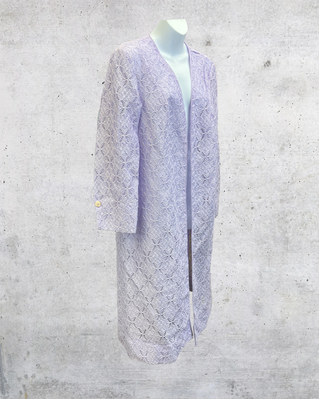 Handmade Lavender Lace Duster Robe - Large