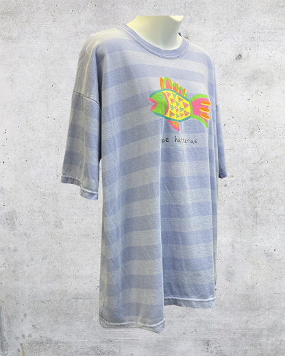 Vintage Cape Hatteras Fish Stripe Tee - Large