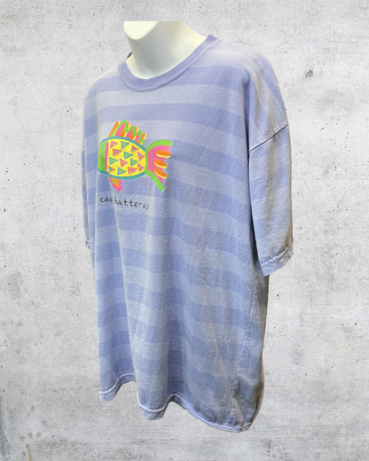 Vintage Cape Hatteras Fish Stripe Tee - Large
