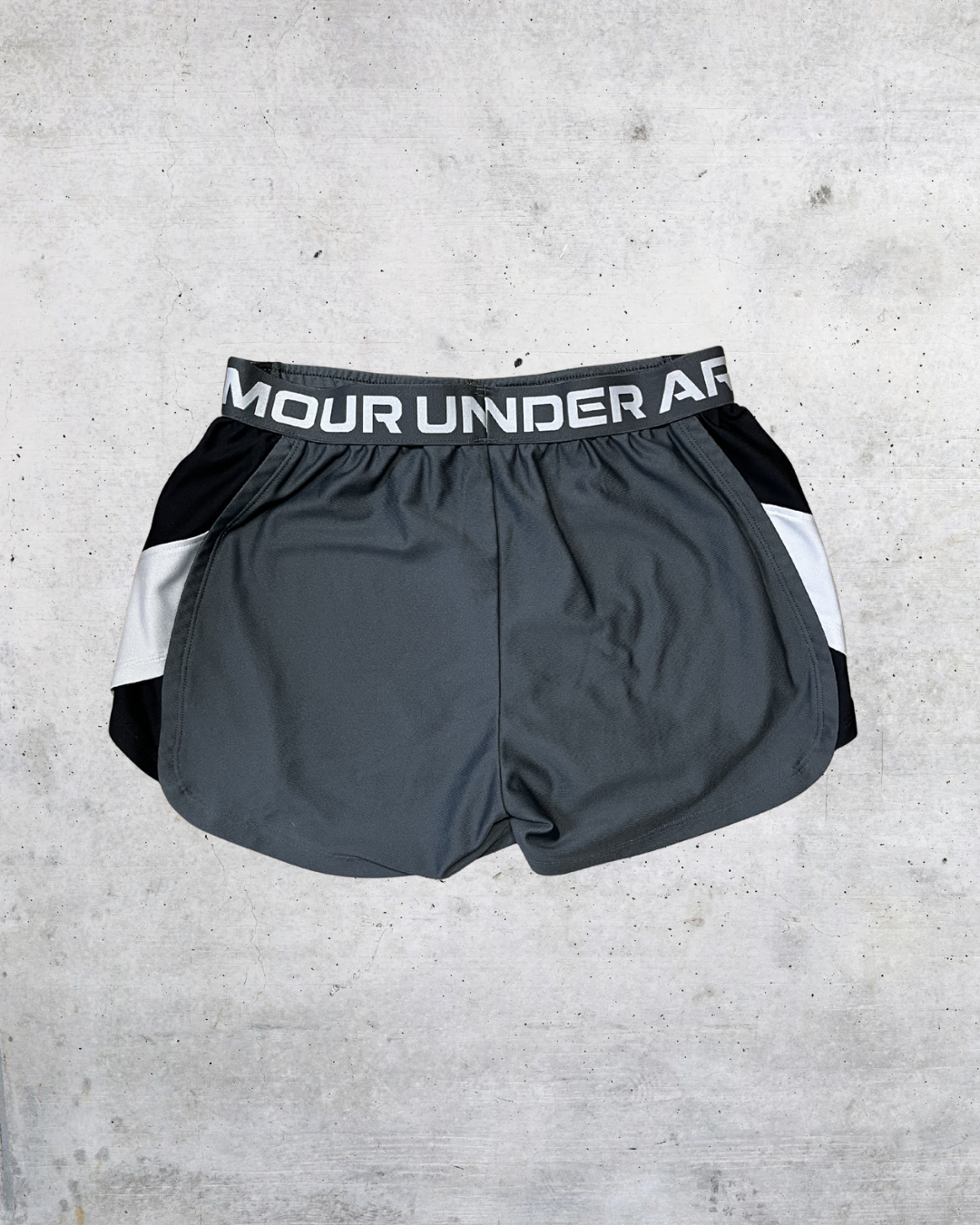 Under Armour Play Gray Athletic Running Shorts - Small