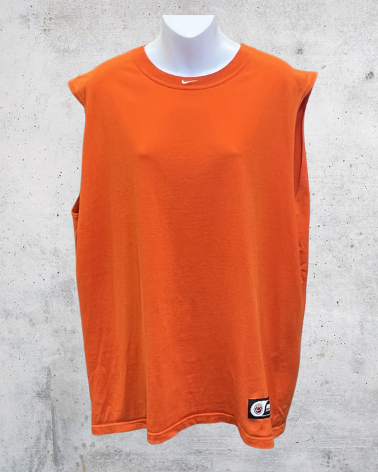 Vintage Y2K Nike Basketball Orange Sleeveless Muscle Shirt -Large