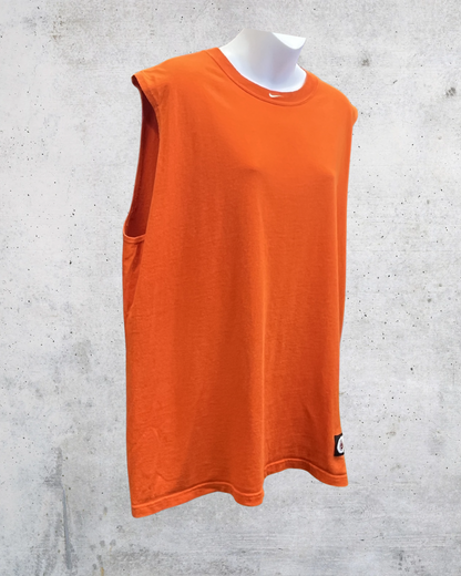 Vintage Y2K Nike Basketball Orange Sleeveless Muscle Shirt -Large