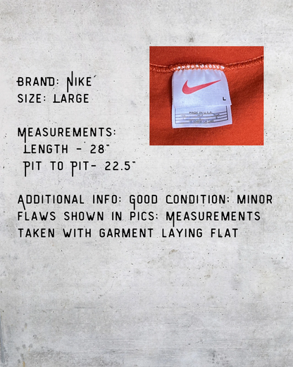 Vintage Y2K Nike Basketball Orange Sleeveless Muscle Shirt -Large