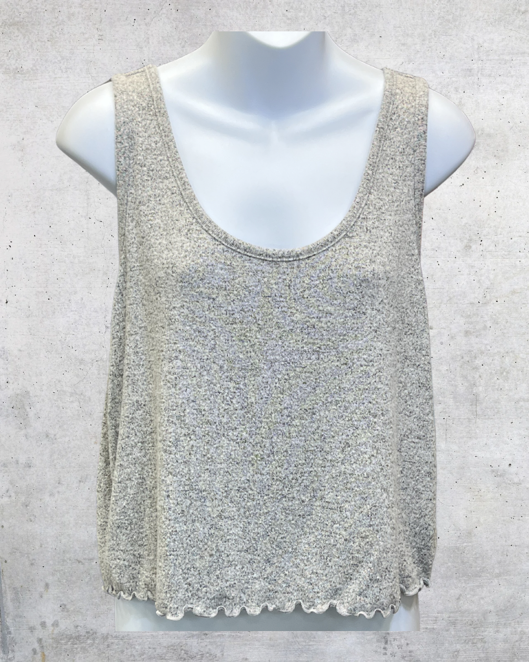 Colsie Gray Marled Cropped Tank Top - Large