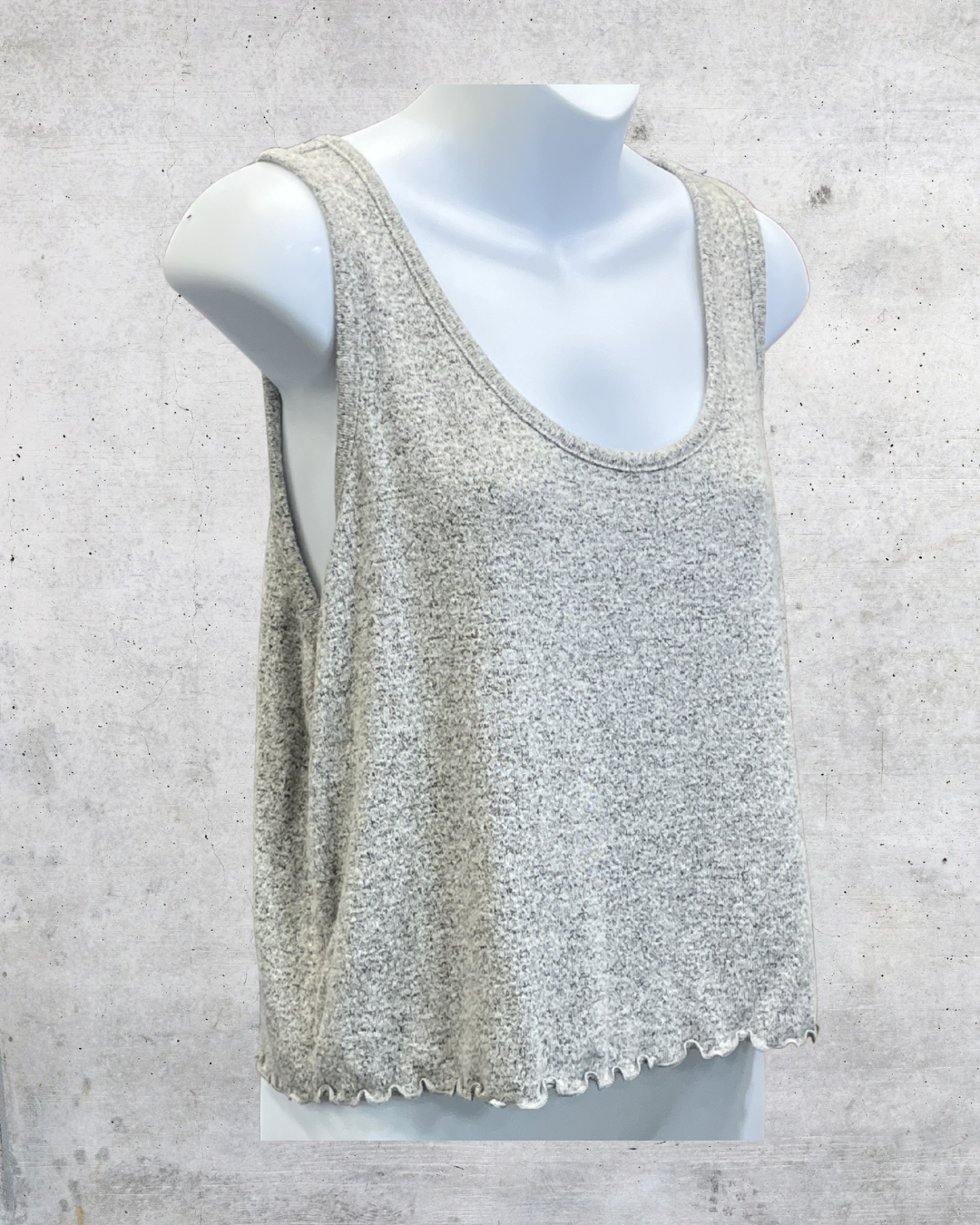 Colsie Gray Marled Cropped Tank Top - Large