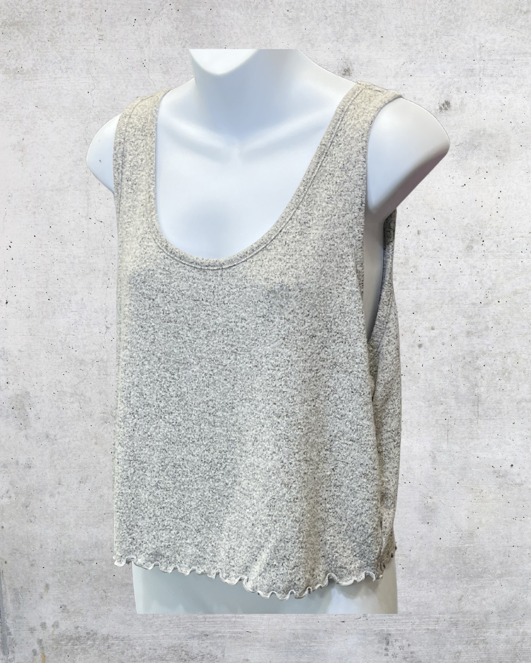 Colsie Gray Marled Cropped Tank Top - Large