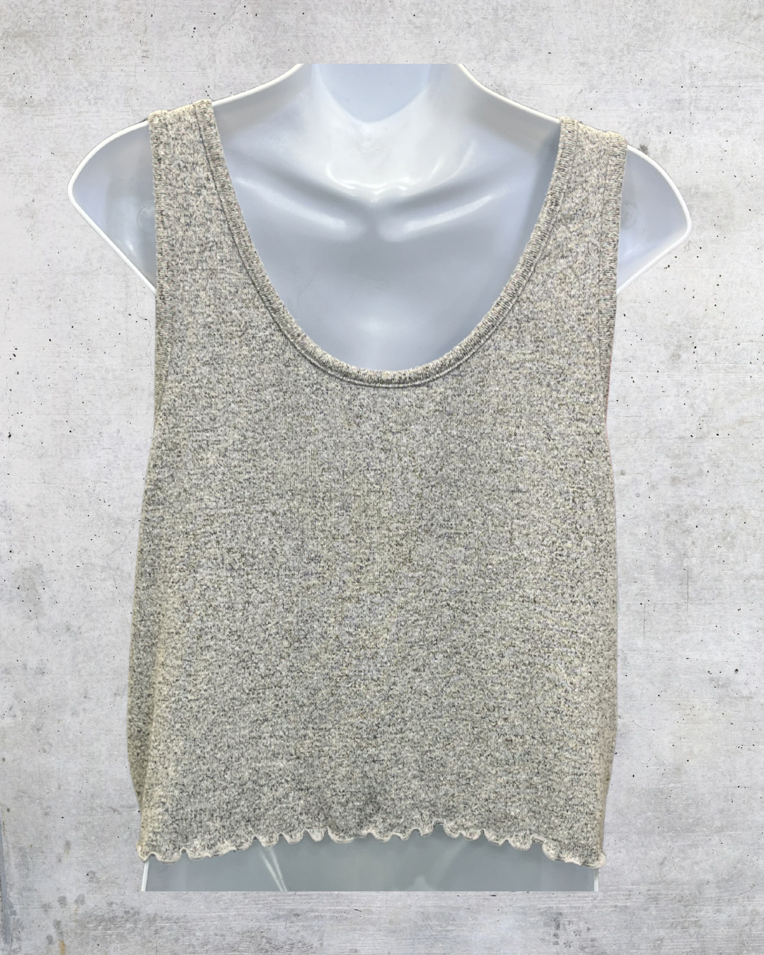 Colsie Gray Marled Cropped Tank Top - Large