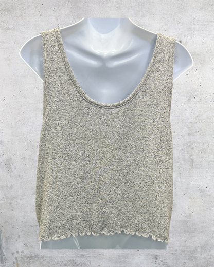 Colsie Gray Marled Cropped Tank Top - Large