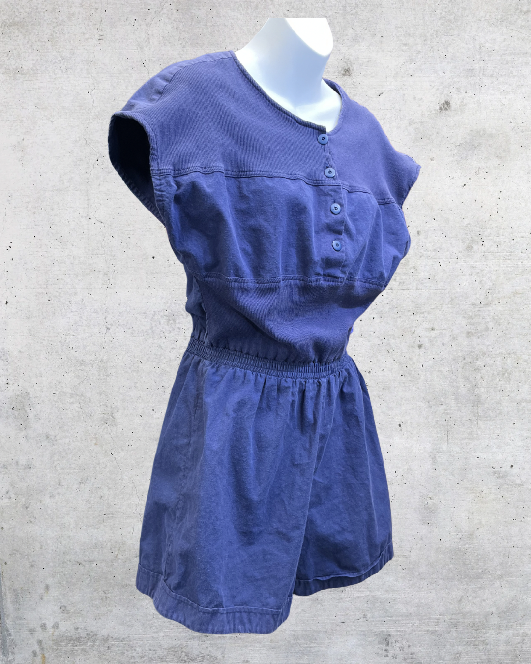 Vintage 90s Wild Honey Navy Blue Cotton Romper - Small