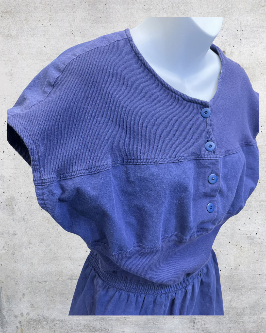 Vintage 90s Wild Honey Navy Blue Cotton Romper - Small