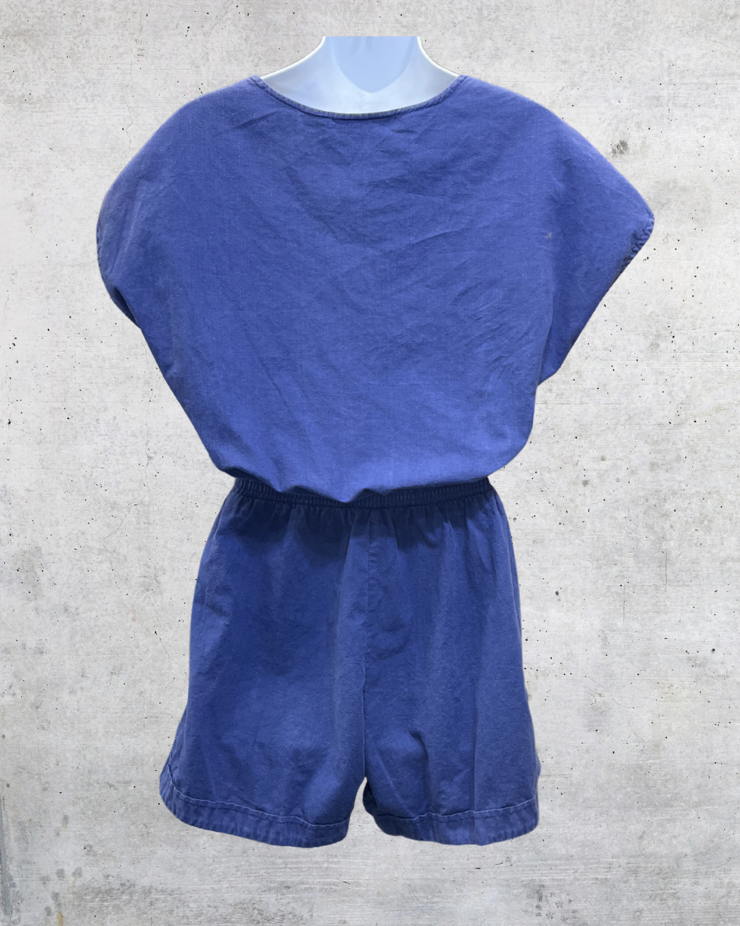 Vintage 90s Wild Honey Navy Blue Cotton Romper - Small
