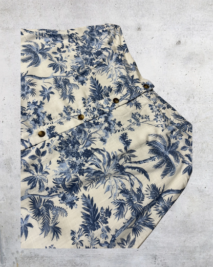 Lauren Conrad Tropical Palm Print Button Front Midi Skirt - XL