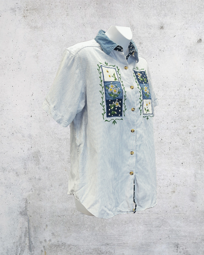 Vintage Casey & Max Daisy Patchwork Shirt - Medium