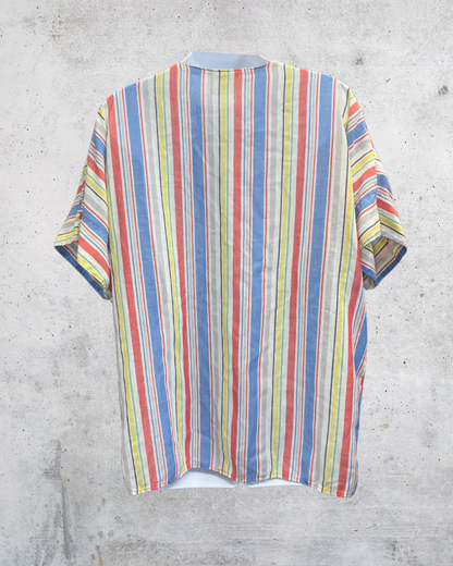 Vintage 80s Donnkenny Rainbow Stripe Sailor Top - XL