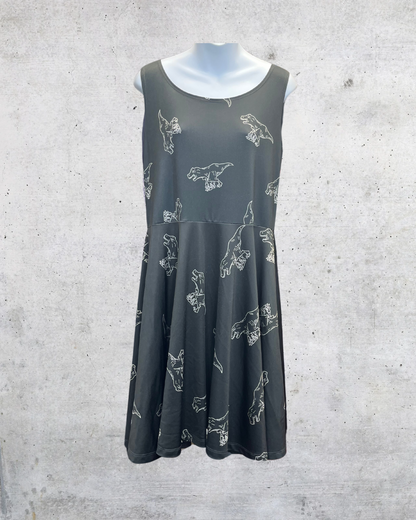 COWCOW T-Rex Dinosaur Fit & Flare Dress – XL