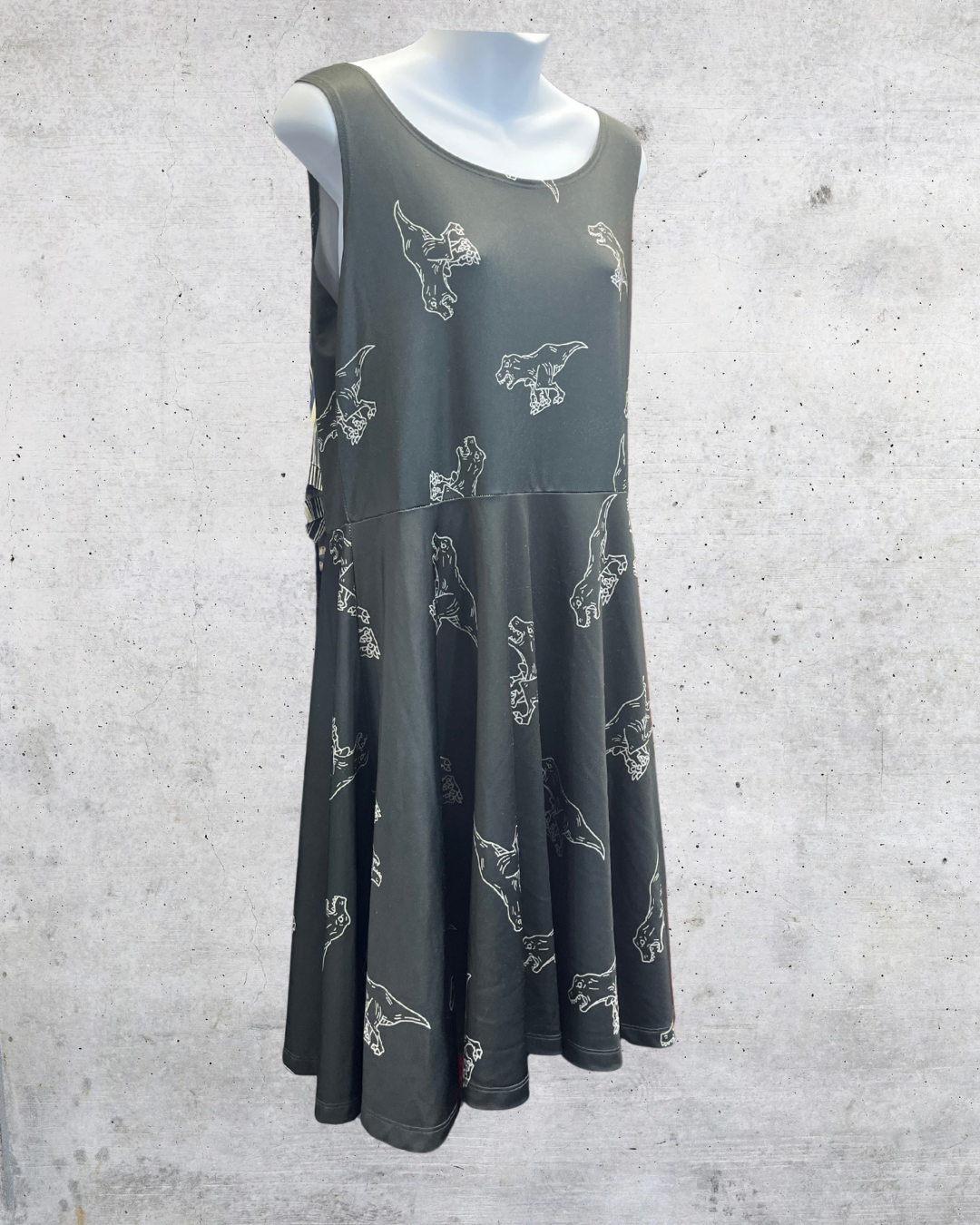 COWCOW T-Rex Dinosaur Fit & Flare Dress – XL