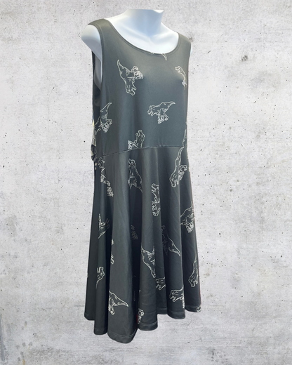 COWCOW T-Rex Dinosaur Fit & Flare Dress – XL
