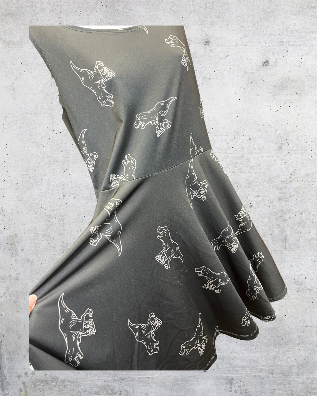COWCOW T-Rex Dinosaur Fit & Flare Dress – XL
