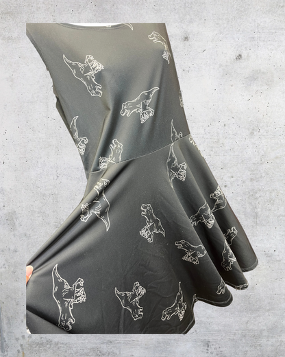 COWCOW T-Rex Dinosaur Fit & Flare Dress – XL