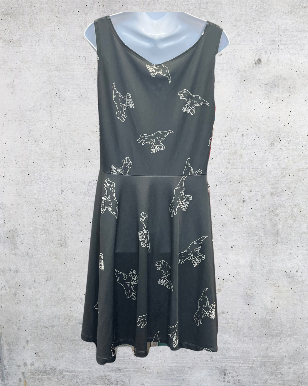 COWCOW T-Rex Dinosaur Fit & Flare Dress – XL