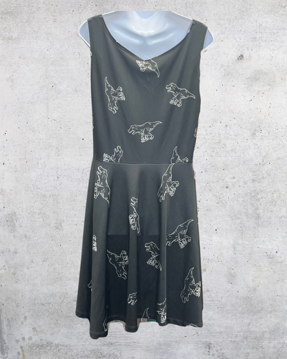 COWCOW T-Rex Dinosaur Fit & Flare Dress – XL