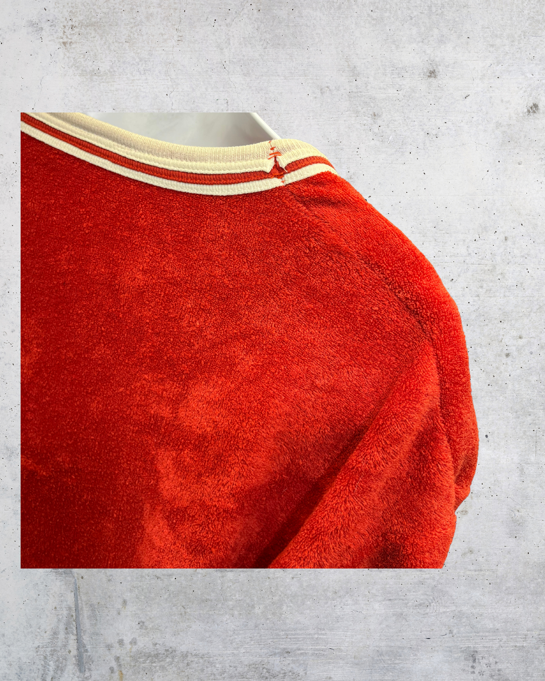 Vintage 70s Red Terry Cloth Tennis Shirt - Medium